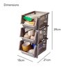 18cm Stacking Baskets Storage Veg Rack Set of 3 Silver