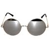 Round Style Round Sunglasses Silver Mirrored Lens Silver Metal Frame