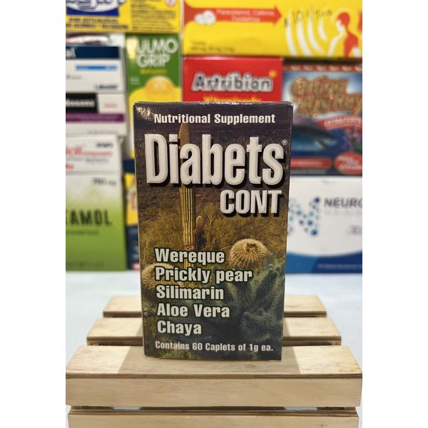 DIABETS CONT 60 Caplets Nutritional Supplement 100% Natural