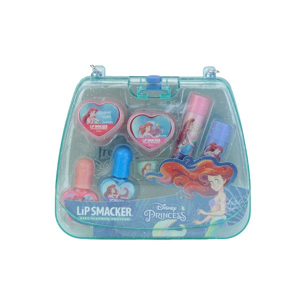 Lip Smacker Princess Ariel Mini Tote Bag, All-in-One Safe-to-Use Make-up Gifset for Kids Including Make-up for Face, Lips and Nails with Beauty Accessories Included for your Kids' Princess Look