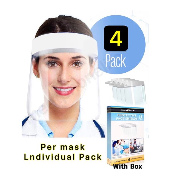 4-PACK FACE SHIELD REUSABLE PROTECTION MASK COVER INDUSTRY SAFETY ANTI SPLASH