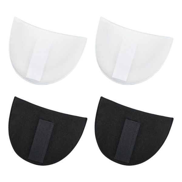 Bekecidi 2 Pair Shoulder Pads, 1cm Removable Sponge Shoulder Pads without Sewing, Blazer Suit Clothing Sponge Shoulder Lining Thickened insert Clothes Accessories (Black+White)