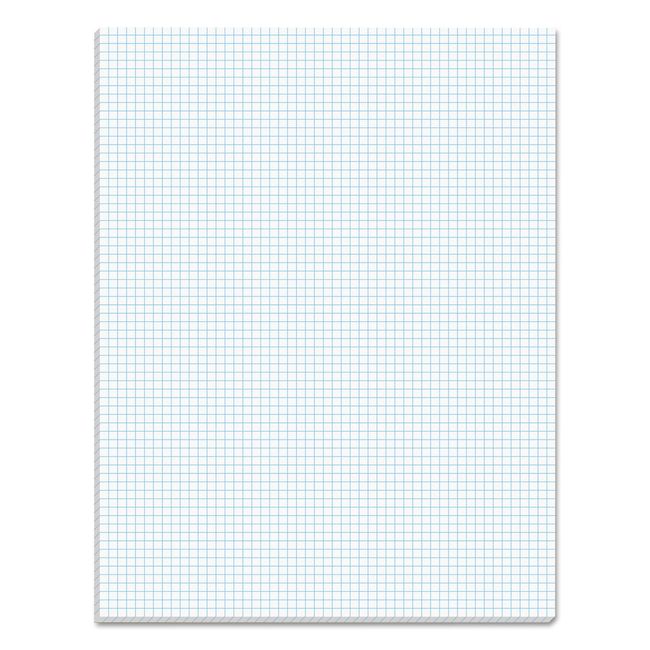 TOPS Quadrille Pad, Gum-Top, 8-1/2 x 11 Inches, Quad Rule (6 x 6), White Paper, 50 Sheets per Pad (33061)