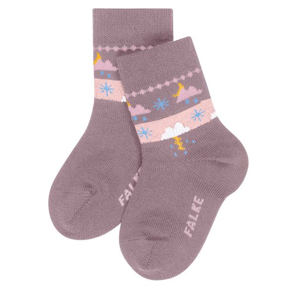 FALKE Unisex Baby Socken Weather Fair Isle Biologische Baumwolle gemustert 1 Paar, Rot (Parrod Red 8840), 62-68