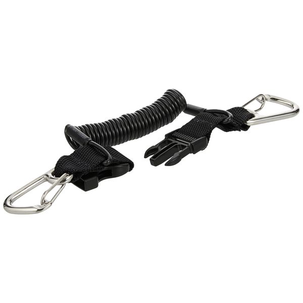 Scuba Choice Diving Deluxe Snappy Camera Lanyard with Heavy Duty Clips, 1.8m Coil, Black