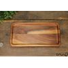 redchocol8® Handmade Wooden Rectangular Plate Tray Natural Brown Dining Centrepiece Oblong Trinket