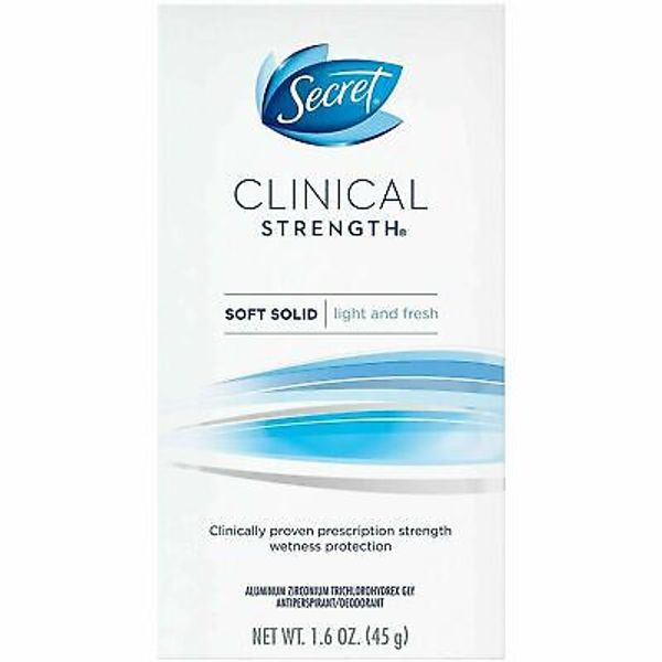 Secret Deodorant Antiperspirant Clinical Strength Light & Fresh Soft Solid 1.6oz