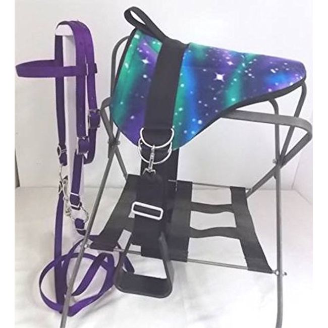 Party Ponies Miniature Horse/SM Pony Childrens Bareback Saddle PAD Set - Purple Stary Night