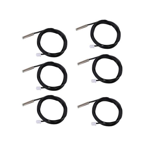 10K Temperature Sensor Probe 6pcs 1 Meter Waterproof Temp Sensor Probe Stainless Steel 3950 NTC Temp Sensor Probe Digital Temperature Transmitter Extension Cable
