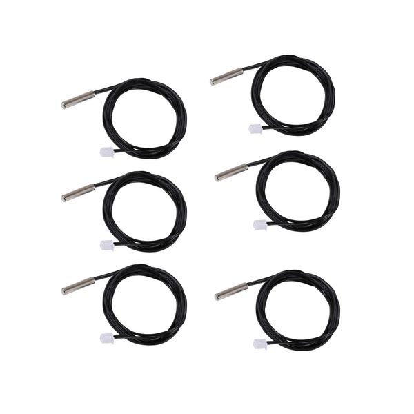 10K Temperature Sensor Probe 6pcs 1 Meter Waterproof Temp Sensor Probe Stainless Steel 3950 NTC Temp Sensor Probe Digital Temperature Transmitter Extension Cable