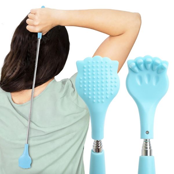 Grandchild Hand Stretchable Cat Hand Cute Telescopic Stainless Steel Lightweight (Blue)