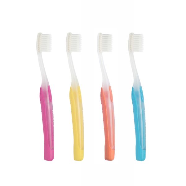 Nimbus NIMBY Kid's Extra Soft Toothbrushes for Sensitive Teeth and Receding Gums, Periodontist Design Plaque Remover Travel Toothbrush, Individually Wrapped (4 Pack, Colors May Vary)