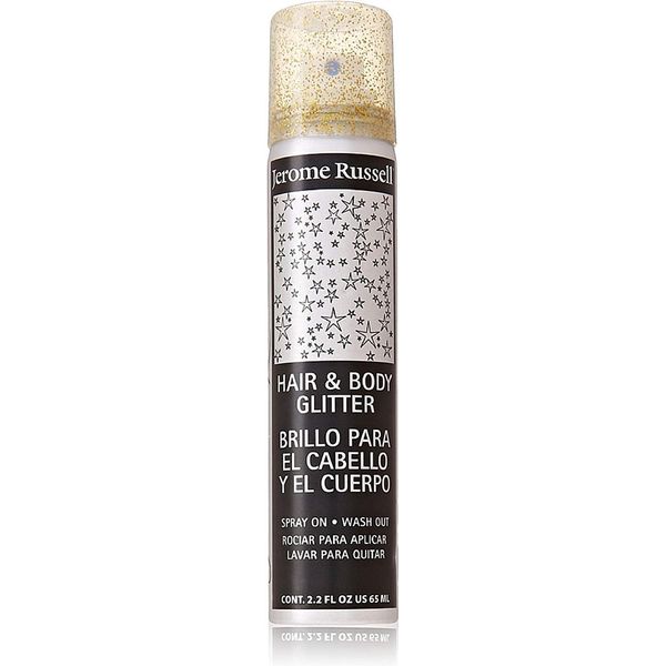 Jerome Russell Hair and Body Glitter Spray, Gold 2.2 oz (Pack of 4)