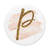 Monogram Initial Letter P Personalized Script on White Gift PopSockets PopGrip: Swappable Grip for Phones & Tablets