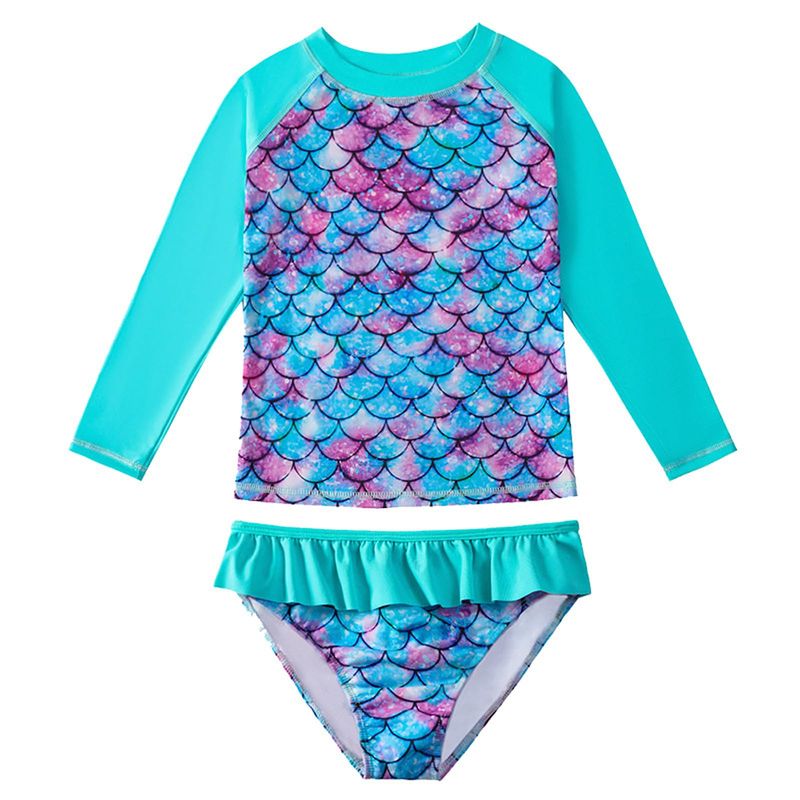 JiAmy Badpak voor meisjes, 2-delige set, UV-zonwering, lange