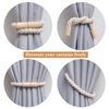 Pretty Jolly 2 Pack Wooden Magnetic Curtain Tiebacks Boho Home Decoration Drape Tie Backs Natural Cotton Handmade Rope Curtain Holdbacks for Thin or Thick Home & Office Window Drapery (Beige)