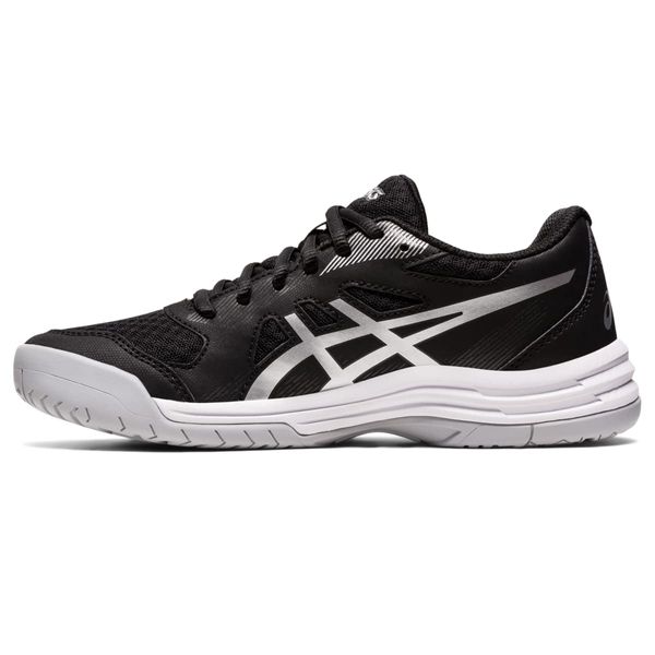 ASICS Women's Upcourt 5 Volleyball Shoes, 10.5, Black/Pure Silver