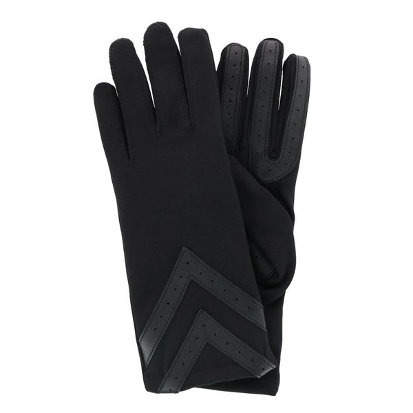 Isotoner Women's Touchscreen Shortie Chevron Unlined Winter Glove, Small/Medium, Black