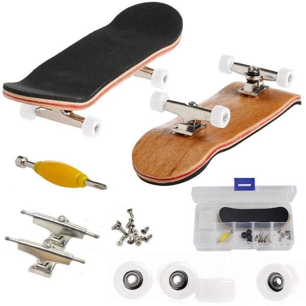 QINIFIFY Mini Fingerboard, Professional Finger Skateboard Maple Wood DIY Assembly Skate Boarding Toy Sports Games Kids (White)