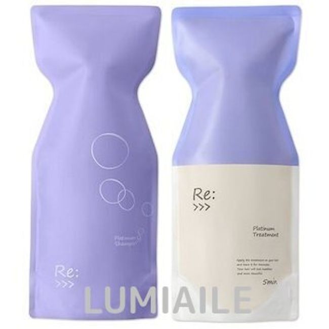 ★Renewal★ [2-piece set] Re: Platinum Shampoo 600ml ・Re: Platinum Treatment 600g (Re: Platinum Shampoo) (Re: Platinum Treatment) [ADJUBANT]