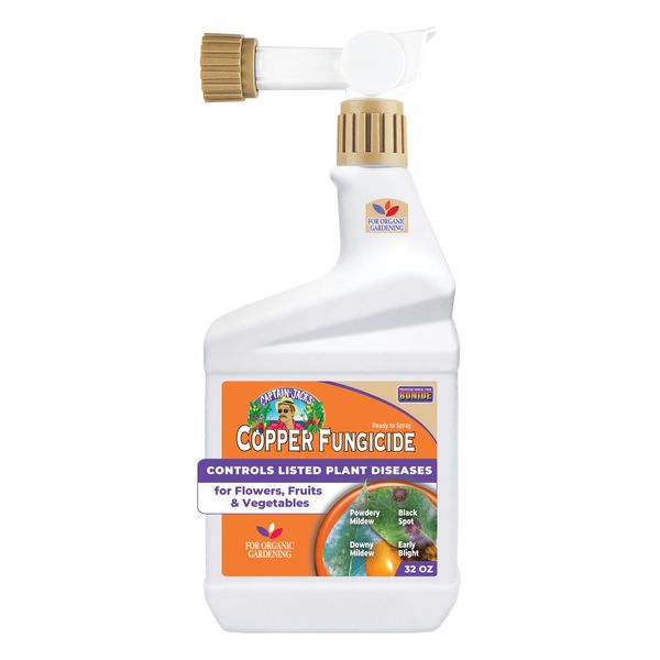 Bonide Captain Jack's Copper Fungicide, 32 oz Ready-to-Spray Disease Control Solution for Organic Gardening, Controls Leaf Curl