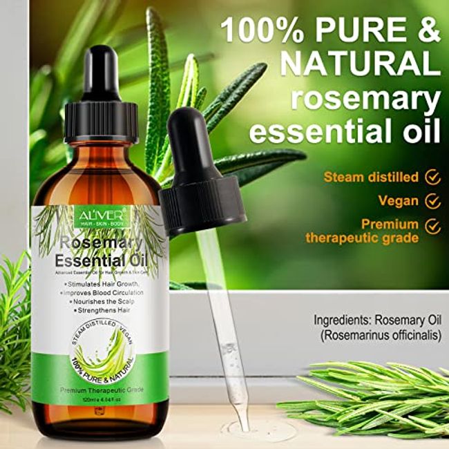 Rosemary Oil for Hair Growth, 100% Pure Natural Organic Rosemary