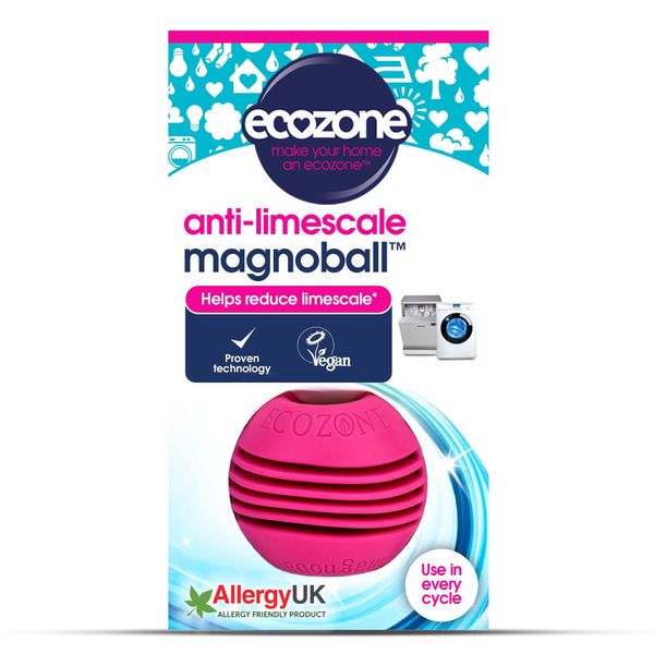 Ecozone Magnoball Anti-Limescale Device for Dishwashers & Washing Machines, Reusable Magnetic Limescale Remover & Descaler, Drum & Interior Cleaner, Vegan & Non Toxic, Scientifically Proven, Pink