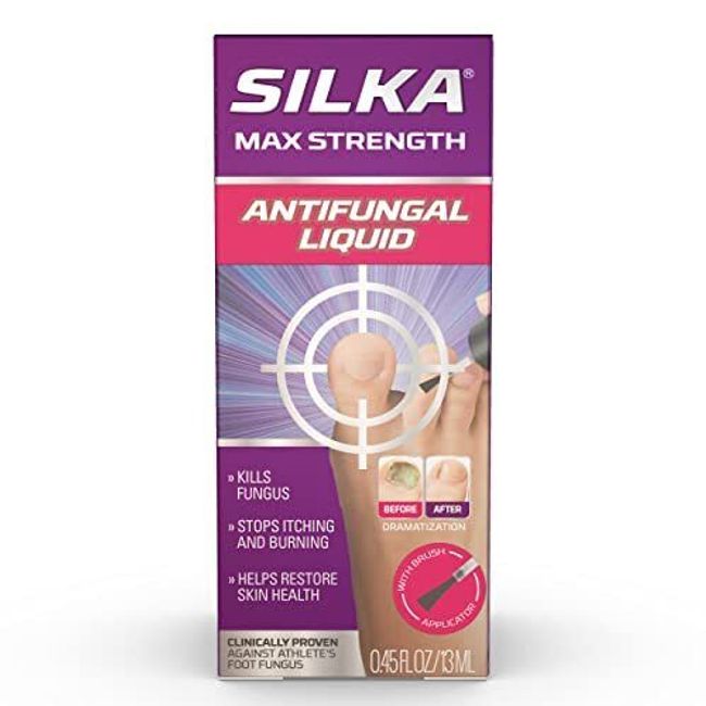 Silka Max Strength Antifungal Liquid with Brush Applicator for Toenail Fungus...