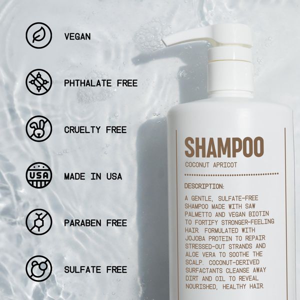Blu Atlas Mens Shampoo - Coconut Apricot - Gentle Cleansing, Hydrating Shampoo for Volume, All Hair Types - 32 oz Bottle