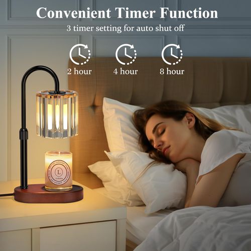 Lukasa Candle Warmer Lamp, with Timer Dimmer Adjustable Height, Birthday Gifts for Women, for Mom, House Warming Gift New Home, Wax Melt Warmer for Scented Jar Candles, with 2 Bulbs