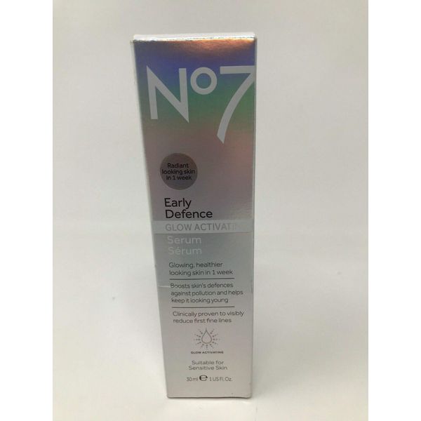 NEW No7 Laboratories Early Defence Glow Activating Serum 1oz / 30ml