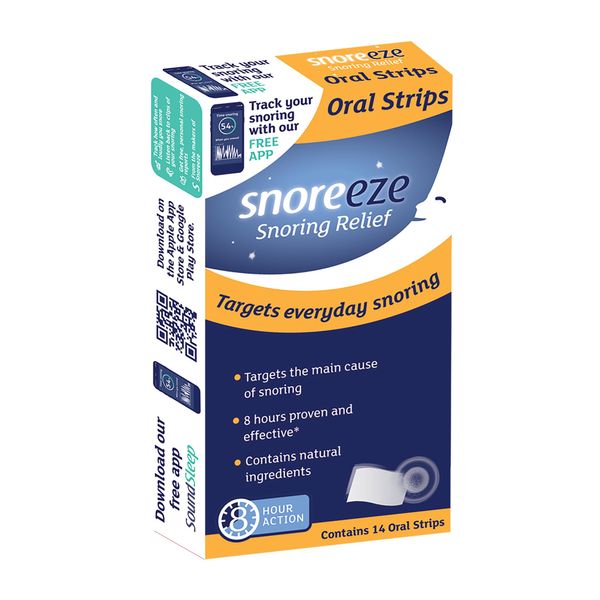 Snoreeze Anti-Snoring Oral Strips - Effective Snoring Aids for Men & Women - Fast Acting Snore Stopper to Use with Mobile App - 14 Strips