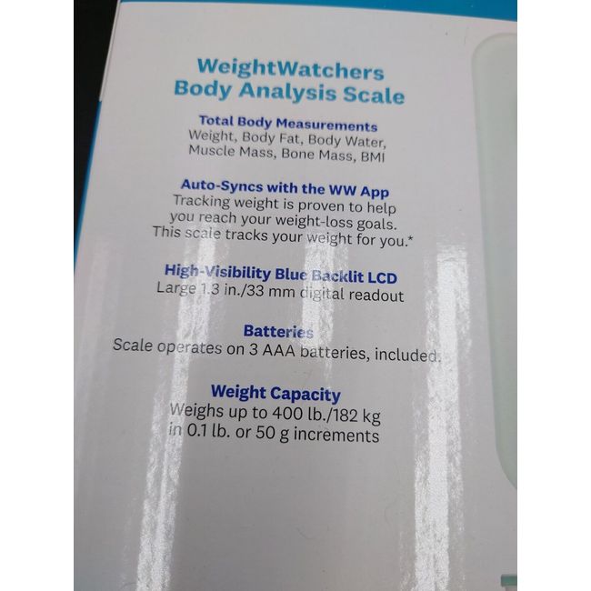 NEW)WW Bluetooth Body Weight Scale - Brand New. Connects to Weight