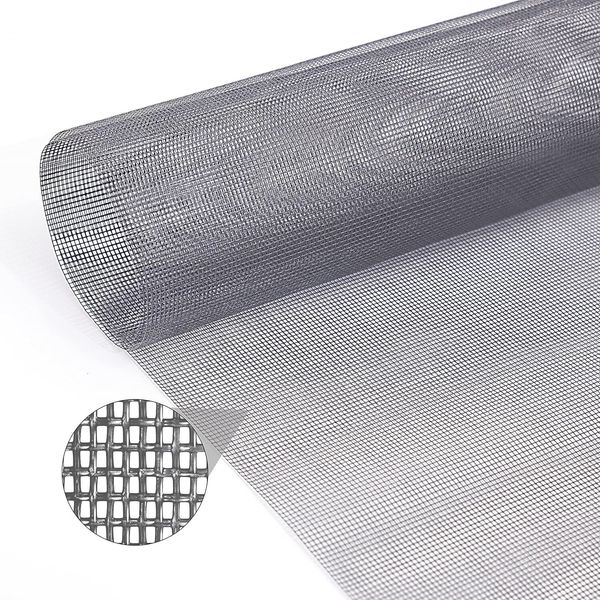 60"x100ft DIY Window Screen Replacement Fiberglass Screen Mesh Adjustable Door