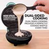 Nostalgia MyMini Personal Electric Waffle Maker, 5 Inch Cooking Surface, Waffle Iron for Hastis, French Toast, Grilled Cheese, Quesadillas, Brownies, Cookies, Aqua
