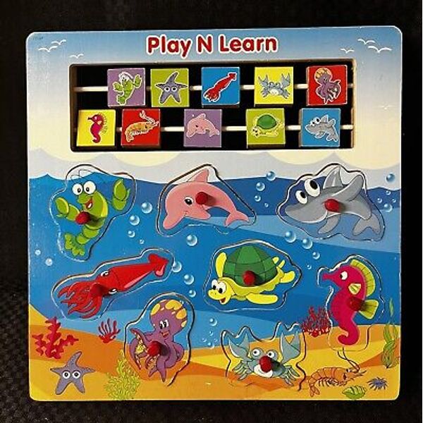 Play N Learn Abacus Style Sea Life Wood Puzzle