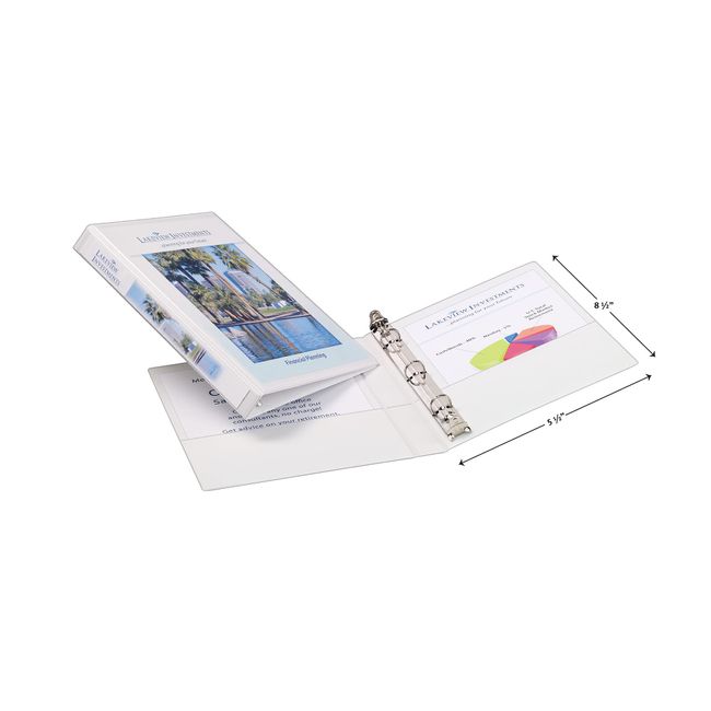 Avery Mini Durable View 3 Ring Binder, 1/2 Inch Round Rings, 1 White Binder (27726)