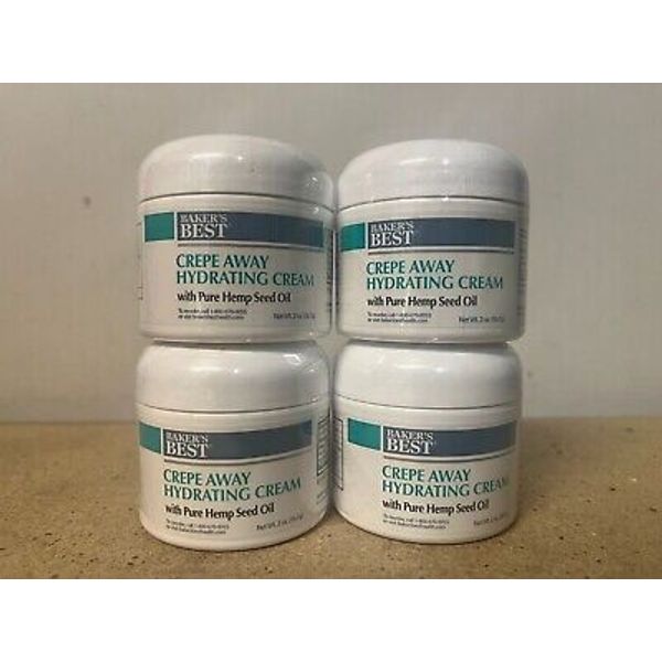 4 Pack Baker's Best 2 Oz Jar Crepe Away Hydrating Cream READ C12