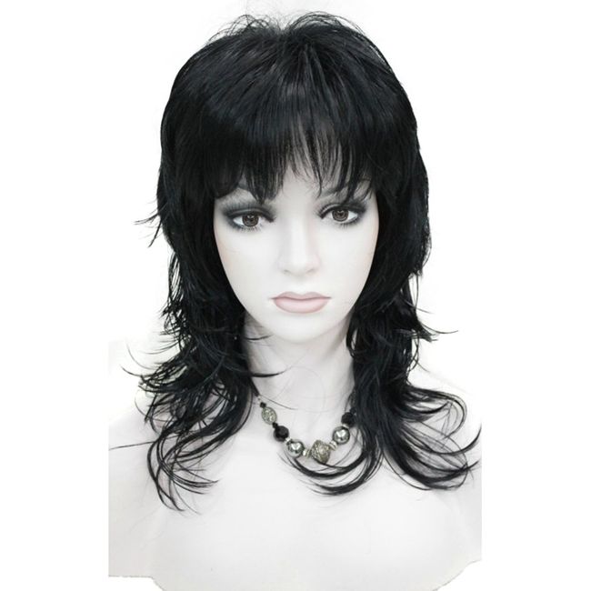 Lydell Long Soft Shaggy Layered Black Wig Classic Cap Full Synthetic Wigs