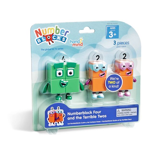 Numberblocks Four and The Terrible Twos 95355 Number Blocks Character Figure, 3 Pack