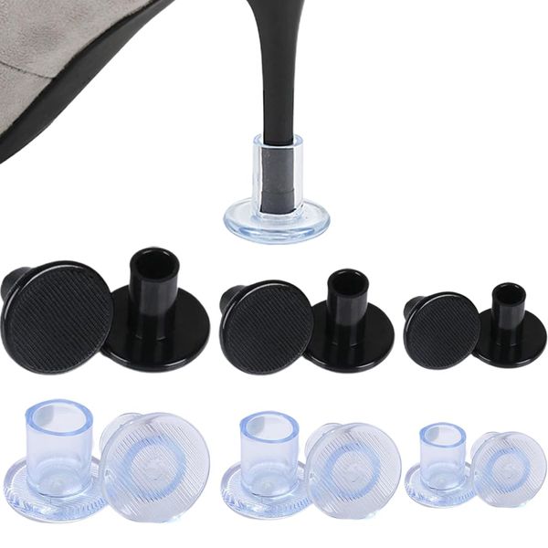 JOCXZI heel protectors for shoes,stiletto heel protectors for grass,heel stoppers,heel protectors for stiletto shoes,6 pairs of heel covers wear-resistant non-slip heel spike sets (SML)