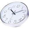 Silent 12-Inch Wall Clock with Modern Silver Frame - Perfect for Any Room