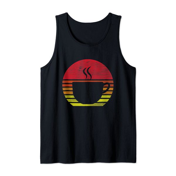 Retro Coffee Mug Silhouette Tank Top
