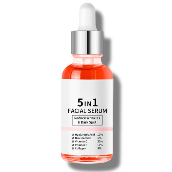 Trendyfave 5 In 1 Face Serum,Vitamin C Serum,Face Serum For Women,Hydrating Serum, Fade Fine Lines & Anti Wrinkle & Dark Spot Remove,Face Oil Anti-Ageing,With Niacinamide & Hyaluronic Acid,30ml