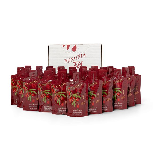 Young Living Ningxia Red Dietary Supplement - Energize, Fortify, Revitalize - 30 Pack, 2 fl oz Each