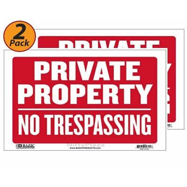 Set of 2  9 X 12 Private Property Signs waterproof home business signal red