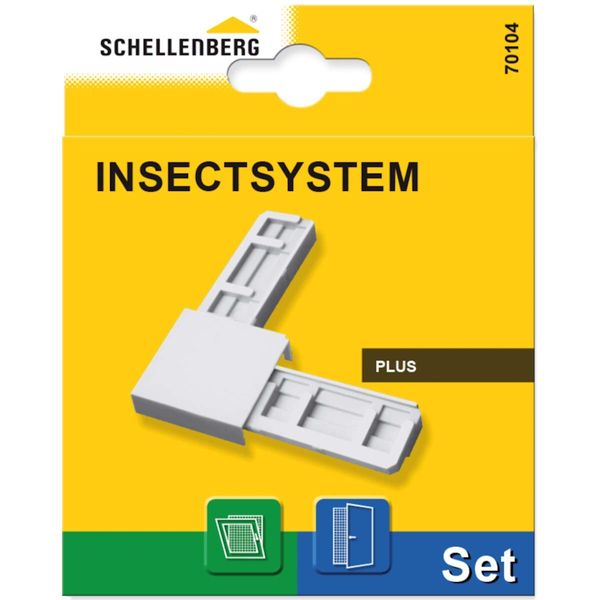 Schellenberg 70104 Eckverbinder-Set Plus Screen Windows and Insect Protection Doors-White, 4 Corner connectors, weiß
