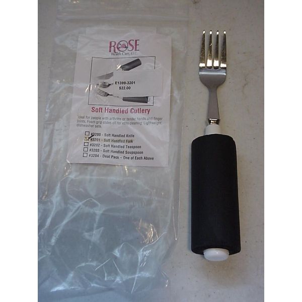 Rose Health Care Soft Handled Cutlery Arthritis Foam Grip Fork 3201