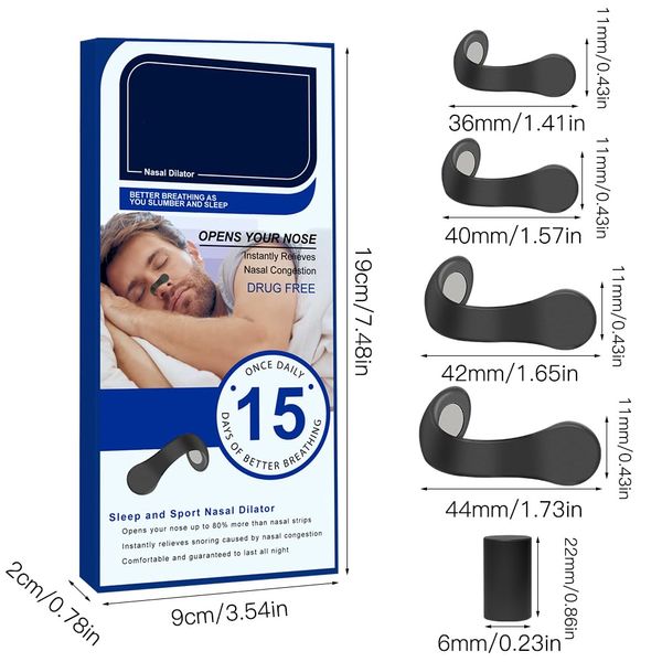 HOVCEH Anti Snoring Nasal Strips, 30Pcs Magnetic Nasal Strips, Breathing Nasal Strip, Nasal Sleep Aid Strips, Long-Lasting Anti-Snoring Equipment for Car, Travel, Hotel,Home and Business Trip