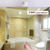 SDMAX White Ceiling Pull Cord Switch, 6Amp 1 Way Bathroom/Toilet Light Switches,2 Way Light Switch,Long String Pullcord White Round Ceiling Mounted